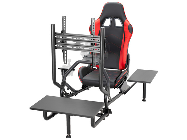 VIVO Racing Simulator Cockpit with Wheel Stand, Gear Mount, TV Mount, Shelf Kit