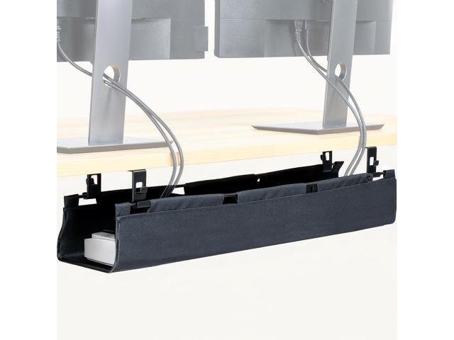 VIVO 31 Black Screw-on Fabric Cable Power Strip Management Tray