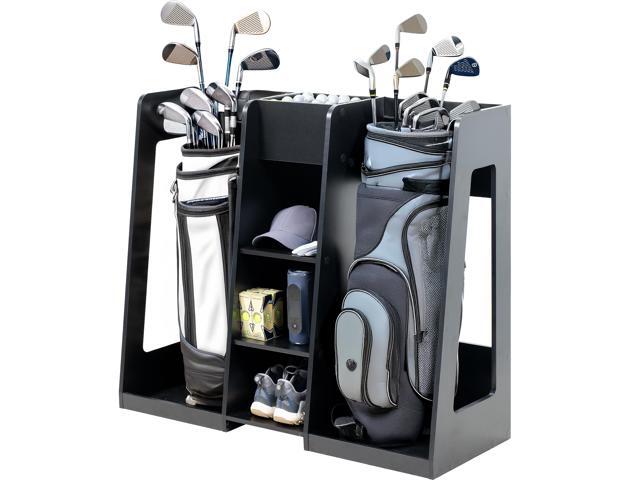 Life Finds Golf Bag Storage Organizer for 2 Club Bags and Accessories