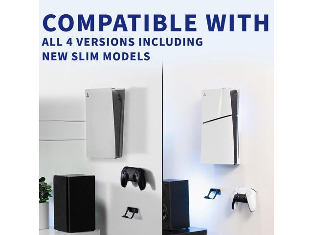 VIVO Black Steel Wall Mount Designed for PS5 Console, 2 Controller Mounts