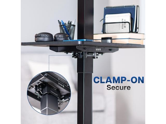 VIVO Black Adjustable Under Desk 16' x 12' Leg Shelf, Hidden Storage Tray