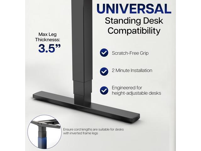 VIVO Steel Adjustable Clamp-on Desk Leg PC Mount, Computer Case CPU Holder
