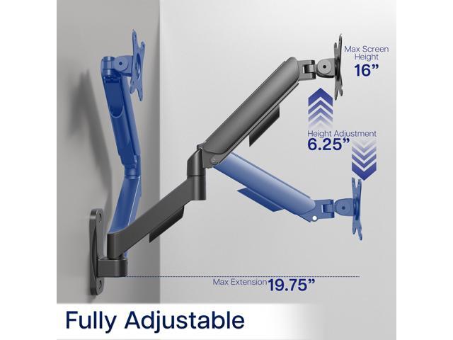 VIVO Pneumatic Spring Extended Arm, 17' to 32' Computer Monitor Wall Mount