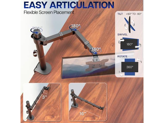VIVO Single Monitor Desk Mount Stand Fully Adjustable/Tilt for 1 Computer Screen