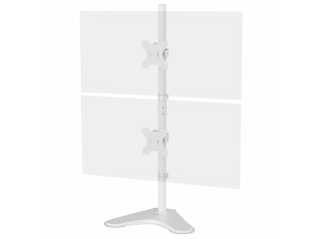VIVO White Dual LCD Monitor Vertical Stand Mount, Fits 2 Ultrawides up to 34'