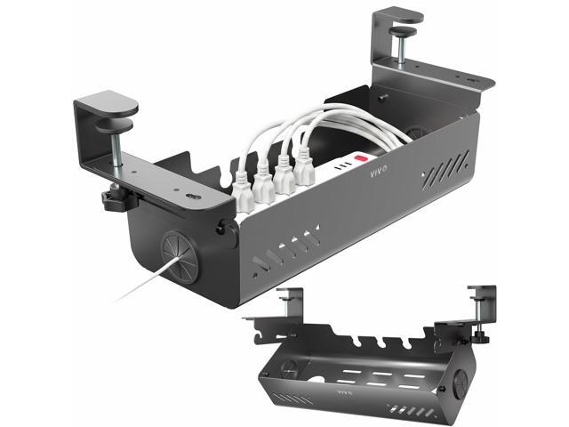 VIVO 19' Clamp-On Under-Desk Cable Management Box, Flip-Open Lid, Holds 11lbs