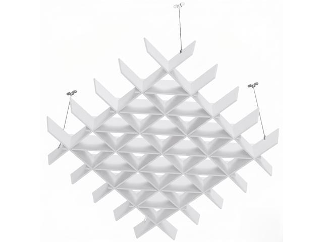VIVO Acoustic Ceiling Waffle Panel, 45' x 45' Hanging Sound Absorber, White
