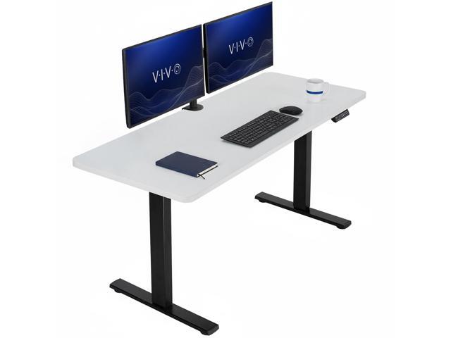 VIVO Electric 60 x 24 Stand Up Desk White Table Top, Black Frame