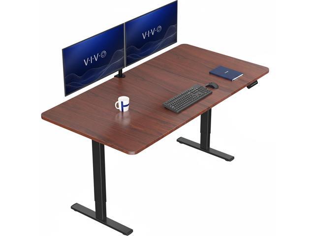 VIVO Electric 71 x 36 Stand Up Desk, Dark Walnut Table Top, Black Frame