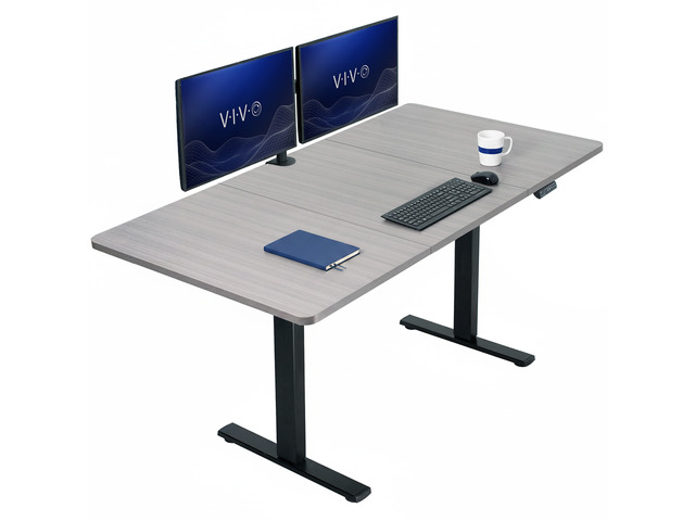 VIVO Electric 71x36 Stand Up Desk, Dark Gray Table Top, Black Frame