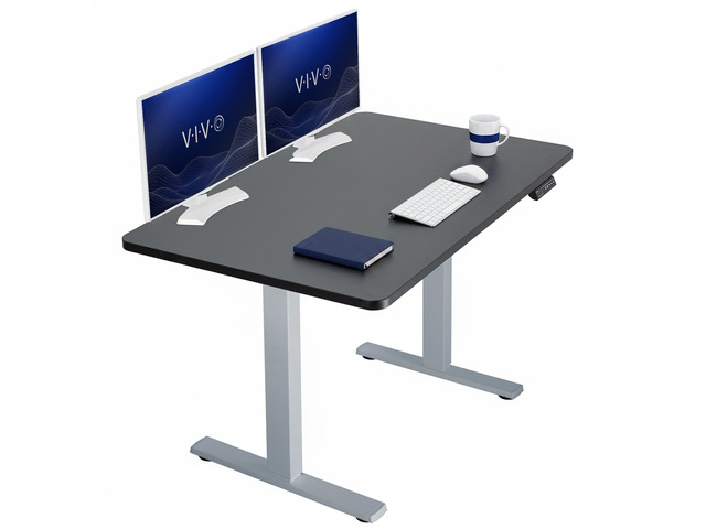 VIVO Electric 48' x 30' Stand Up Desk, Black Table Top, Gray Frame