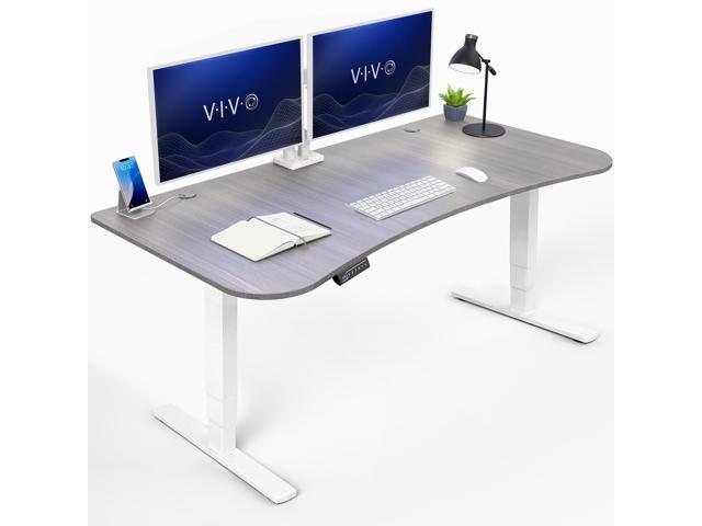 VIVO Dark Gray / White 63 x 32 Electric Height Adjustable Stand Up Desk