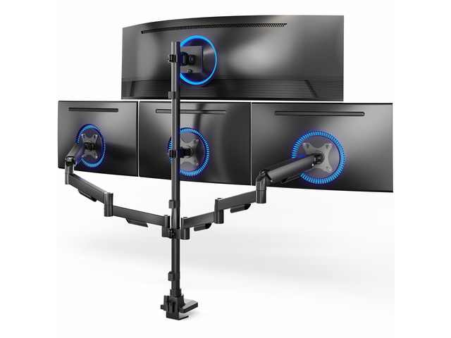 VIVO Quad Monitor Desk Mount, 2 Mechanical Arms + 2 Fixed Arms, 103.4 Capacity