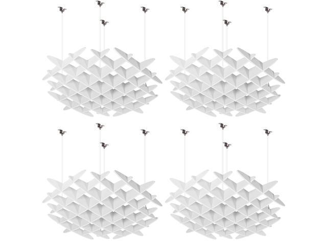 VIVO White Acoustic Ceiling Waffle Panel, 4-Pack