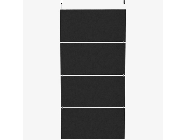 VIVO Modular 45' x 95' Hanging Acoustic Panels (x4), Sound Absorber, Black