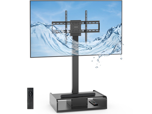 VIVO Freestanding Motorized TV Mount with Storage, for 32'-65' Screens