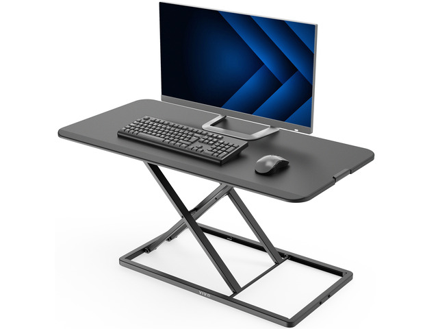 VIVO Economy Height Adjustable 36' Standing Desk Sit Stand Desktop Monitor Riser