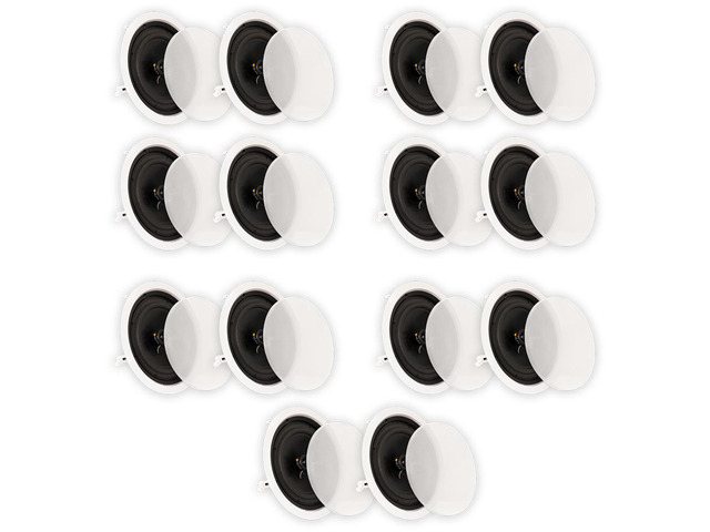 Theater Solutions CS8C In Ceiling 8' Speakers Surround Sound Home Theater 7 Pair Pack 7CS8C