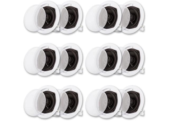 Acoustic Audio R191 In Ceiling / In Wall Speaker 6 Pair Pack 2 Way Home Theater Flush Mount