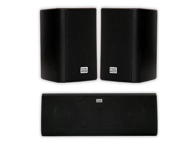 Acoustic Audio AA351B and AA40CB Indoor Speakers Home Theater 3 Speaker Set