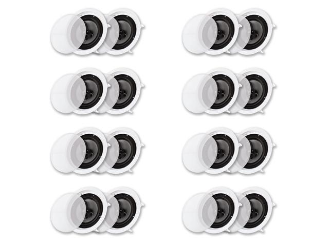 Acoustic Audio CS-IC83 In Ceiling Wall 8' Speaker 8 Pair Pack 3 Way Home Theater Flush Mount