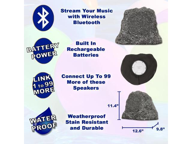 Theater Solutions B61GG Fully Wireless 100 Watt Rechargeable Battery Bluetooth 6.5 Rock Speaker Granite Grey Link Up To 99 Speakers Wirelessly - image 2