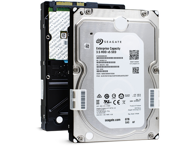 Seagate Enterprise Capacity 3.5'' HDD 6TB 7200 RPM 512e SAS 12Gb/s 256MB Cache Secure SED-FIPS Model Internal Hard Drive ST6000NM0285