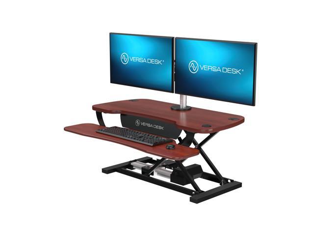 VersaDesk® 36' x 24' PowerPro Electric Height Adjustable Standing Desk Converter for Dual Monitors & Laptop Workstation with USB Charging Port, Cherry