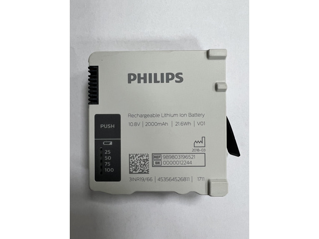 989803196521 Battery for Philips IntelliVue X3/MX100 Patient Monitor - 10.8V 2000mAh - Replaces 453564526811, 3INR19/66 - Medical Grade Li-ion