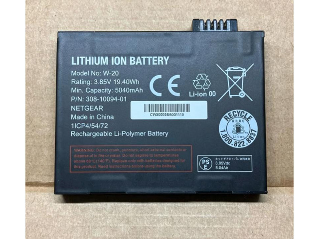 New W-20 5040mAh 3.85V Battery for Netgear Nighthawk M5 MR5100 MR5200 M6 MR6150 Replaces 308-10094-01 Grade A Cells 12-Month Warranty