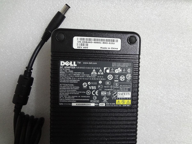 Genuine Original F Dell 210W 19.5V 10.8A 0D846D PA-7E Precision M6400 AC Adapter