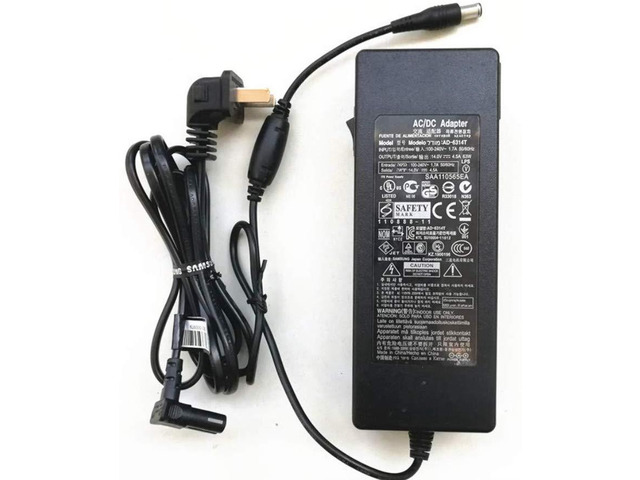 AC Adapter for Samsung 14V 4.5A 63W 6.5mm 4.5mm AD-6314T AD6314T SAA110565EA AD-6314C AD-6314N BN44-00399B-TESTED SA650 SA850 C27A650X C27A650U...