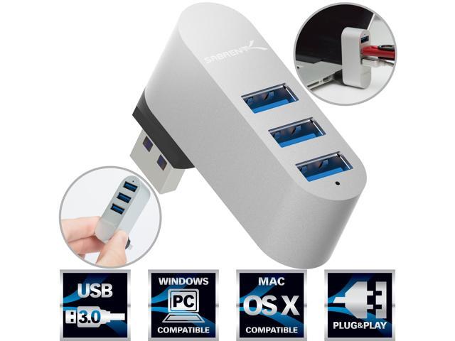 Sabrent Premium 3-Port Aluminum Mini USB 3.0 Hub [90°/180° Degree Rotatable] (HB-R3MC)