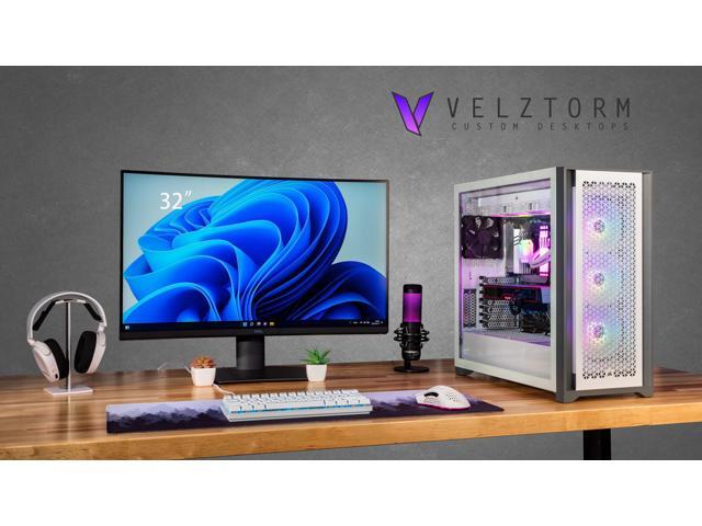 Velztorm White Aciex Custom Built Gaming Desktop PC (Intel i9-14900K, Radeon RX 9070 XT, 32GB DDR5, 2TB PCIe SSD, RGB Fans, 360mm AIO, 1000W PSU,...