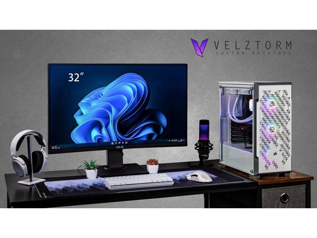 Velztorm White Ferrux II Custom Built Gaming Desktop PC (Intel i9-12900K, Radeon RX 9070 XT, 32GB DDR4, 2TB PCIe SSD, RGB Fans, 240mm AIO, 750W...