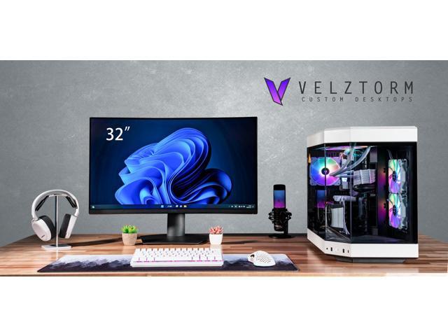 Velztorm Praetix Custom Built Gaming Desktop PC (Intel i9-14900K, AMD Radeon RX 9060 XT, 32GB DDR5, 2TB PCIe SSD, RGB Fans, 360mm AIO, 1000W PSU,...
