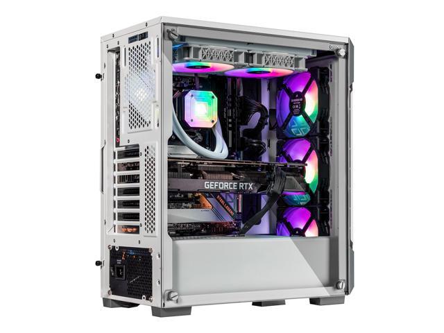 Velztorm White Ferrux Gaming Desktop PC (AMD Ryzen 9 - 5900X, GeForce RTX 5070 Ti, 32GB DDR4, 2TB PCIe SSD, 240mm AIO, 750W PSU, RJ-45, 1 Display...