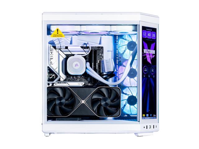 Velztorm LCD Praetix Custom Built Gaming Desktop PC (Intel i9-14900K, GeForce RTX 5060, 32GB DDR5, 2TB PCIe SSD, RGB Fans, 360mm AIO, 1000W PSU,...
