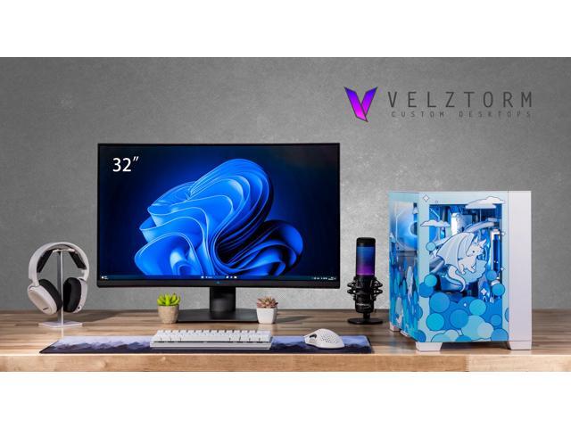 Velztorm Frosty Dragon Custom Built Gaming Desktop PC (AMD Ryzen 7 5700X, AMD Radeon RX 9060 XT, 32GB DDR4, 2TB PCIe SSD, RGB Fans, 240mm AIO, 850W...