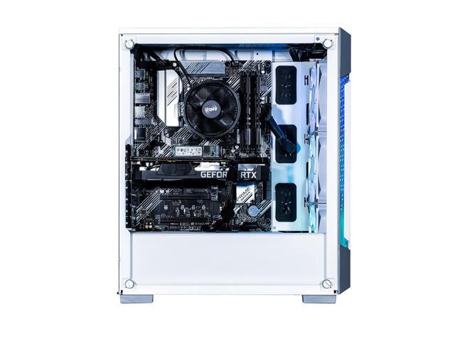 Velztorm White Fultix Custom Built Gaming Desktop PC (AMD Ryzen 5-5500, GeForce RTX 5070 Ti, 32GB DDR4, 2TB PCIe SSD, RGB Fans, 750W PSU, WiFi 5,...