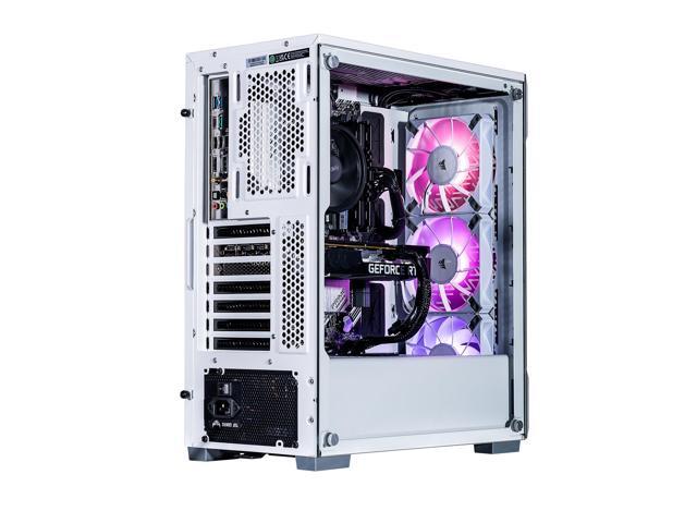 Velztorm White Fultix Custom Built Gaming Desktop PC (AMD Ryzen 5-5500, GeForce RTX 5070 Ti, 32GB DDR4, 2TB PCIe SSD, RGB Fans, 750W PSU, WiFi 5,...