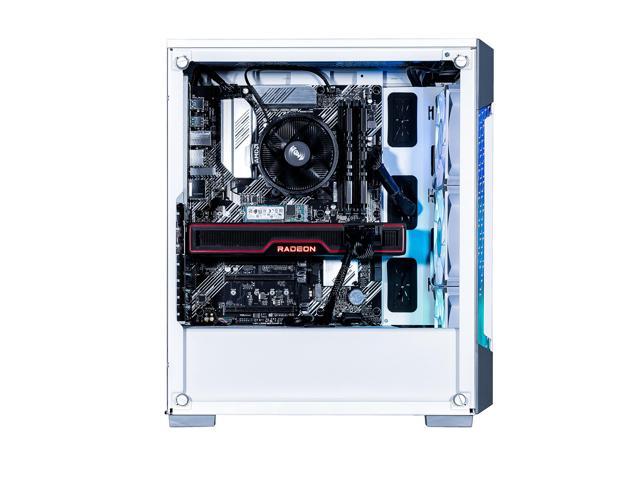 Velztorm White Fultix Custom Built Gaming Desktop PC (AMD Ryzen 5-5500, AMD Radeon RX 9060 XT, 32GB DDR4, 2TB PCIe SSD, RGB Fans, 750W PSU, WiFi 5,...