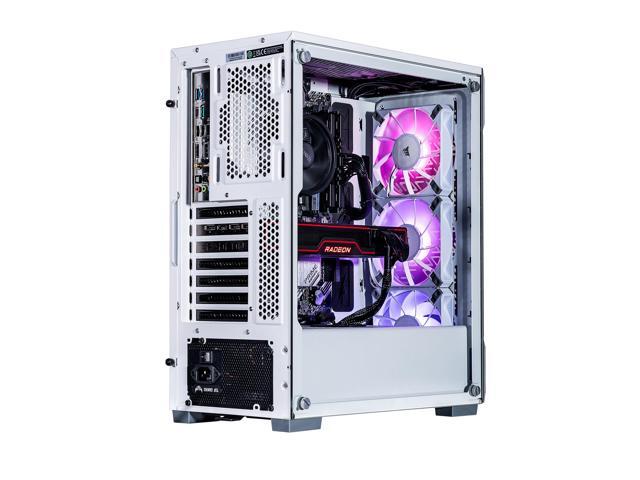Velztorm White Fultix Custom Built Gaming Desktop PC (AMD Ryzen 5-5500, AMD Radeon RX 9060 XT, 32GB DDR4, 2TB PCIe SSD, RGB Fans, 750W PSU, WiFi 5,...