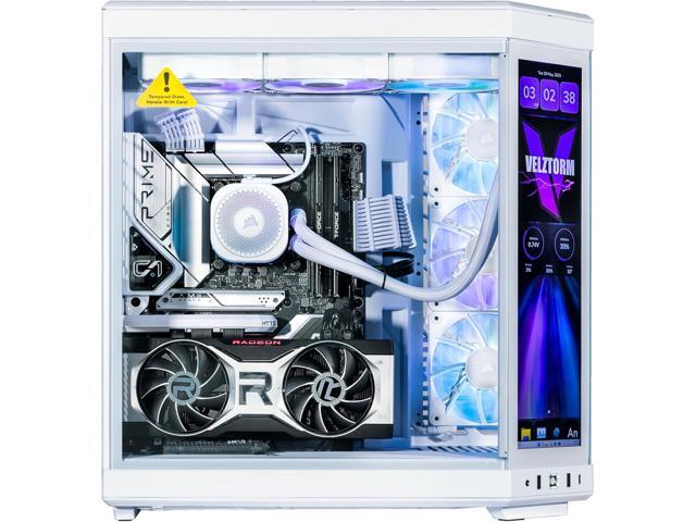 Velztorm LCD Praetix Custom Built Y70 Touch Gaming Desktop PC (Intel i9-14900K, Radeon RX 9070 XT, 32GB DDR5, 2TB PCIe SSD, RGB Fans, 360mm AIO,...