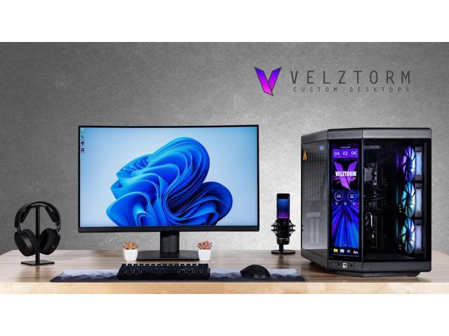 Velztorm LCD Black Praetix Custom Built Gaming Desktop PC (Intel i9-14900K, GeForce RTX 5060, 32GB DDR5, 2TB PCIe SSD, RGB Fans, 360mm AIO, 1000W...