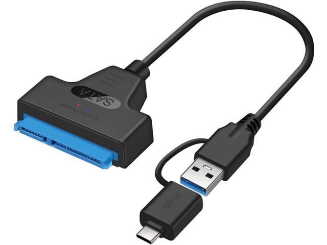 chenyang SATA to USB Cable 2 in 1 USB 3.0/USB C to 2.5' SATA Hard Drive External Converter Adapter for SSD/HDD Data Transfer Support UASP