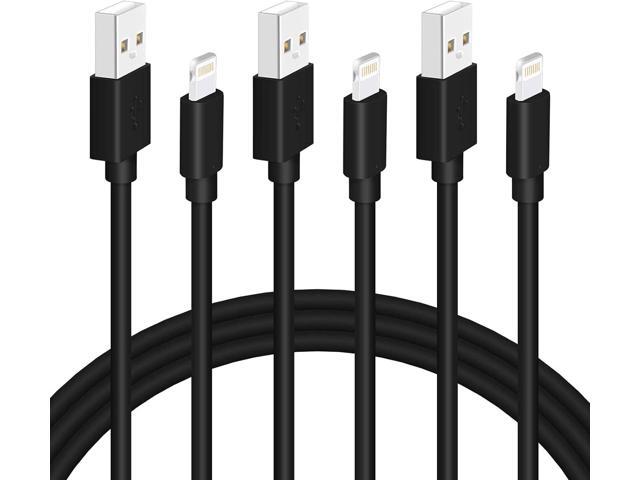 Black iPhone Charger Cable, 3-Pack 3FT MFi Certified Fast Charging Cord Data Sync Lightning to USB-A Cable Compatible with iPhone14/13/12/...