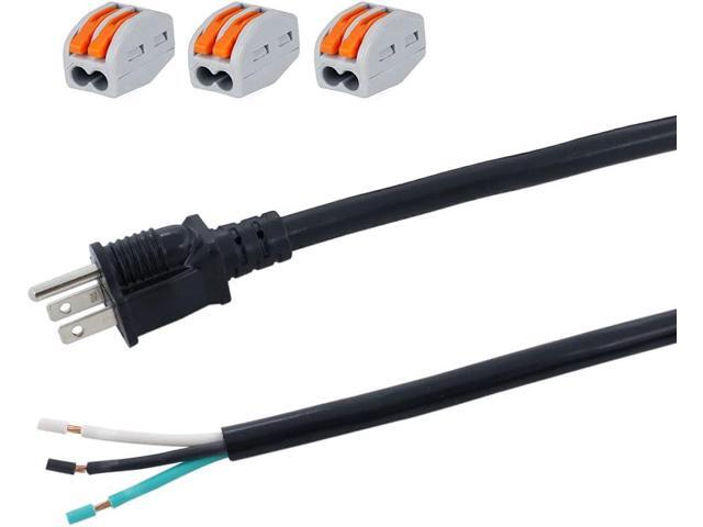 12 AWG Power Cord 12FT Open End Heavy Duty 12 Gauge 3 Prong 12 Foot 3 Wire SJT Power Supply Cord NEMA 5-15P, 1875W at 125V Replacement Power Cord...