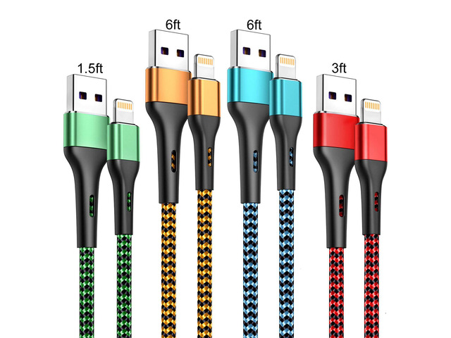 Durcord iPhone Charger 6FT/6/3/1.5, Lightning Cable Fast Charging Cable Nylon Braided Cord Compatible with iPhone 14/13/12/11 Pro Max/XS...