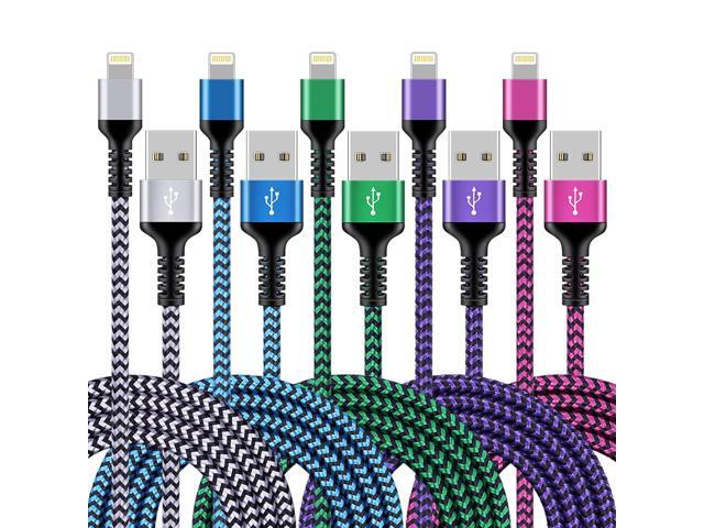 iPhone Charger [5Pack/6ft], Long Braided Lightning Cables, Fast Charging Power Adapter Cargador Cords for iPhone 14/13/12 Pro Max/12Pro/11 Pro...